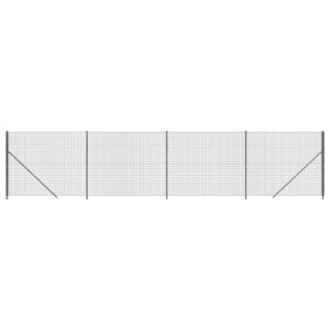 vidaXL Clôture en treillis métallique avec bride anthracite 2 2x10 m