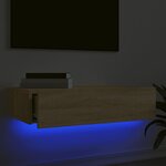 vidaXL Meuble TV avec éclairage LED chêne sonoma 60x35x15 5 cm