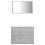 vidaXL Ensemble de meubles de salle de bain gris béton bois ingénierie