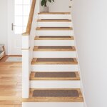 Tapis d'escalier vidaXL avec dos en latex Marron 20x75 cm