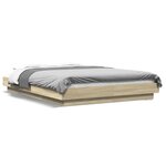 vidaXL Cadre de lit avec lumières LED chêne sonoma 120x200 cm
