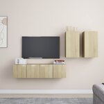 vidaXL Ensemble de meubles TV 4 Pièces Chêne sonoma Bois d'ingénierie