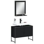 vidaXL Ensemble d'armoires de salle de bain 2 Pièces noir bois ingénierie