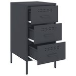 vidaXL Table de chevet anthracite 36x39x68 cm acier laminé à froid