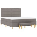 Lit à sommier tapissier vidaXL avec matelas et banc Taupe 180x200 cm en tissu