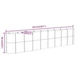 vidaXL Lit surélevé de jardin Acier enduit de poudre 332x40x68 cm gris