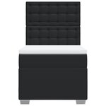 vidaXL Sommier à lattes de lit avec matelas Noir 80x200cm Similicuir