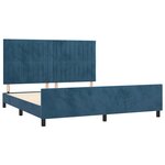 vidaXL Cadre de lit avec tête de lit Bleu foncé 180x200 cm Velours