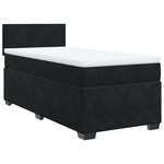 vidaXL Sommier à lattes de lit avec matelas Noir 90x190 cm Velours