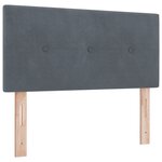 Lit à ressort vidaXL avec matelas gris foncé 90x190 cm en velours