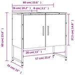 vidaXL Armoire lavabo de salle de bain chêne fumé 60x33x60 cm
