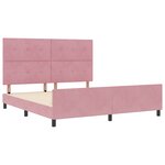 Cadre de lit en velours rose vidaXL 180x200 cm