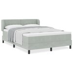 vidaXL Lit à ressorts avec matelas Gris clair 160x200 cm Velours
