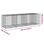 vidaXL Panier gabion avec couvercle 350x100x100 cm fer galvanisé