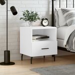 vidaXL Table de chevet blanc 40x35x47 5 cm bois d’ingénierie