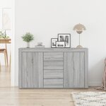Buffet vidaXL Gris sonoma Bois d'ingénierie 120 x 36 x 69 cm