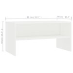 vidaXL Meuble TV Blanc 80x40x40 cm Bois d’ingénierie