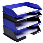 Corbeille À Courrier Combo À L'italienne Office - Bleu Nuit - X 8 - Exacompta