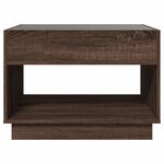 vidaXL Table basse avec LED infini chêne marron 70x50x50 cm