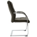Chaise fauteuil siège de bureau informatique étude cantilever similicuir gris 02_0023991