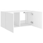 vidaXL Meuble TV mural avec lumières LED blanc 80x35x41 cm