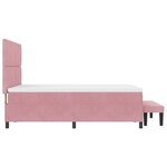 vidaXL Lit à Ressorts avec Matelas & Banc Rose 140x200 cm Velours