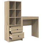 vidaXL Bureau avec Rangement Chêne Sonoma Bois d'Ingénierie