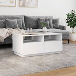 vidaXL Table basse avec lumières LED blanc 90x49x40 cm