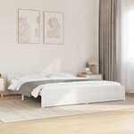 vidaXL Cadre de lit sans matelas blanc bois massif 200x200 cm