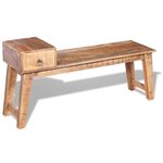 vidaXL Banc avec tiroir Bois de manguier massif 120x36x60 cm