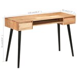vidaXL Table à écrire Bois d'acacia massif 118 x 45 x 76 cm