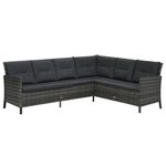 Salon de jardin meuble d'extérieur ensemble de mobilier 4 pièces avec coussins résine tressée gris 02_0016184