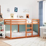 vidaXL Lit superposé sans matelas cire marron 90x200 cm pin massif