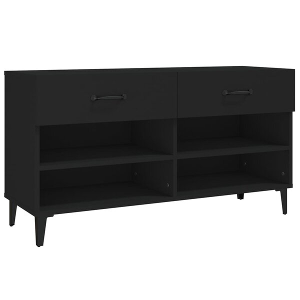 vidaXL Armoire à chaussures Noir 102x35x55 cm Bois d'ingénierie