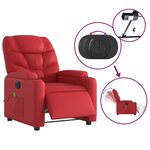 vidaXL Fauteuil de massage inclinable électrique rouge similicuir