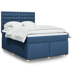 vidaXL Sommier à lattes de lit avec matelas Bleu 140x200 cm Tissu