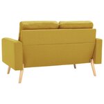 vidaXL Canapé à 2 places Jaune Tissu