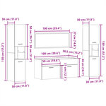 vidaXL Ensemble de meubles salle de bain 4 Pièces blanc bois d'ingénierie