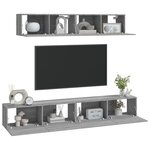 vidaXL Ensemble de meubles TV 4 Pièces Sonoma gris Bois d'ingénierie