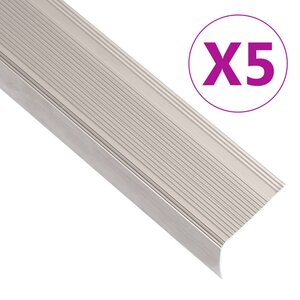 Vidaxl nez de marche forme en l 5 pcs aluminium 90 cm champagne