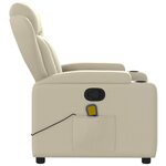 vidaXL Fauteuil inclinable de massage Crème Similicuir