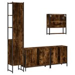 vidaXL Ensemble de meubles de salle de bain 4 Pièces Chêne fumé Bois