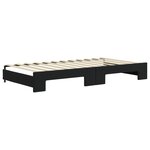 vidaXL Lit de jour avec gigogne et tiroirs sans matelas noir 100x200cm