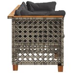 vidaXL Canapé de jardin avec coussins 3 places gris résine tressée