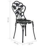 Ensemble de bistro jardin meuble extérieur terrasse 3 pièces aluminium coulé noir 02_0013513