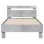vidaXL Cadre de lit sans matelas avec tête de lit gris béton 100x200cm
