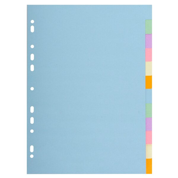 Intercalaires Carte Pastel 170g Forever 12 Positions - A4 - Couleurs Assorties - X 25 - Exacompta