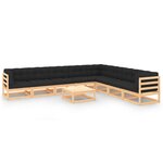 Salon de jardin meuble d'extérieur ensemble de mobilier 9 pièces avec coussins anthracite pin massif 02_0017900