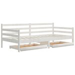 vidaXL Lit de repos avec tiroirs 90x200 cm Blanc Bois de pin massif