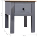 vidaXL Table de chevet Gris 46x40x57 cm Pin Gamme Panama
